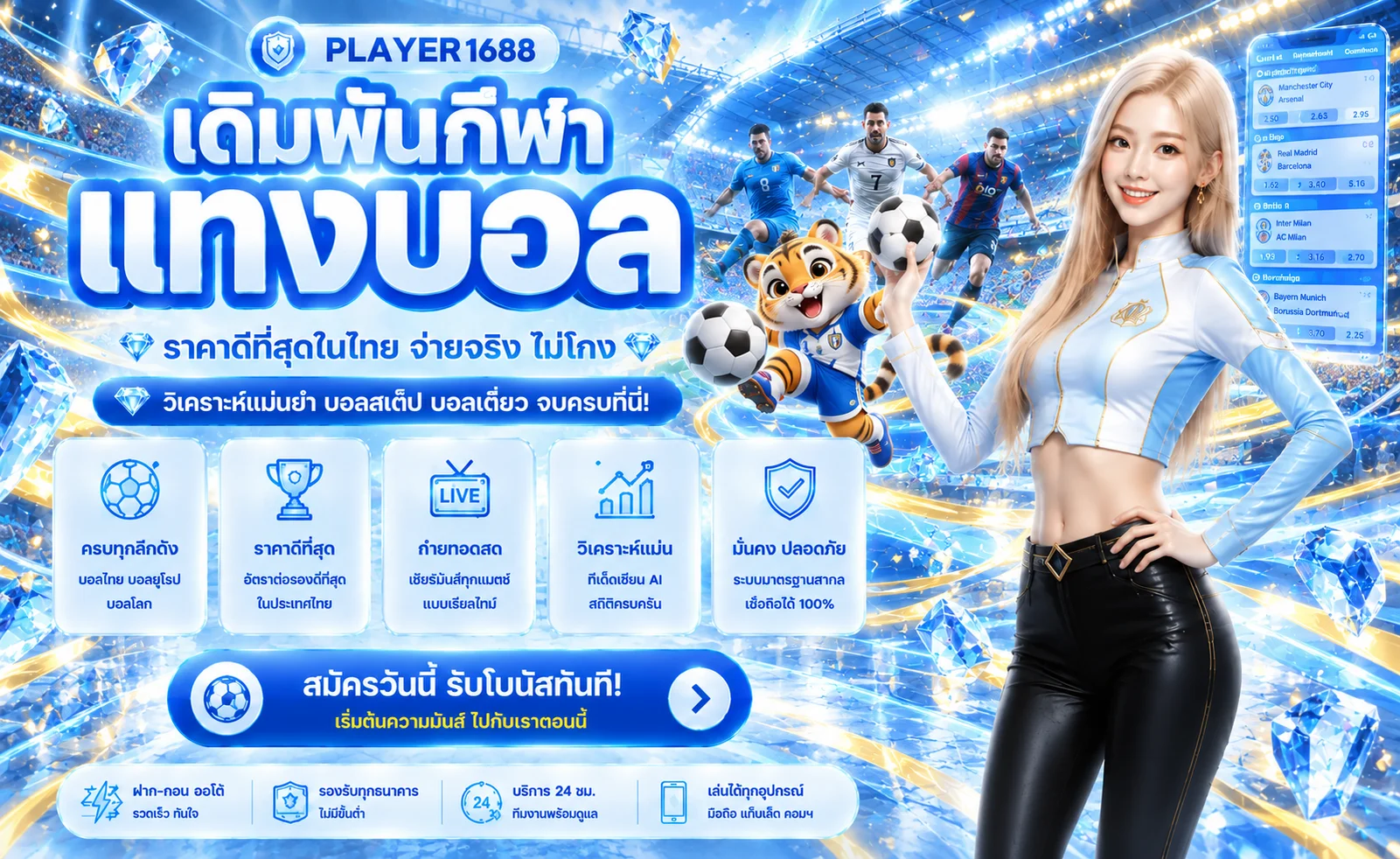PLAYER1688 กีฬา วิธีอ่านราคาและติดตามผลบอลสด